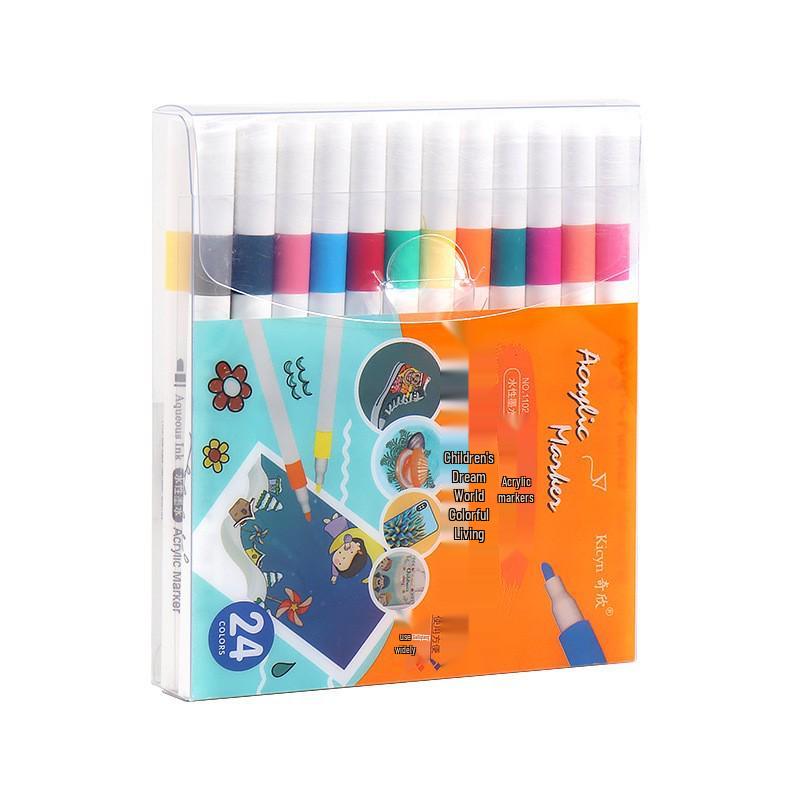 Quick-Dry Black Acrylic Marker: No-Bleed, Layerable, Soft Tip for Kids' Graffiti Art
