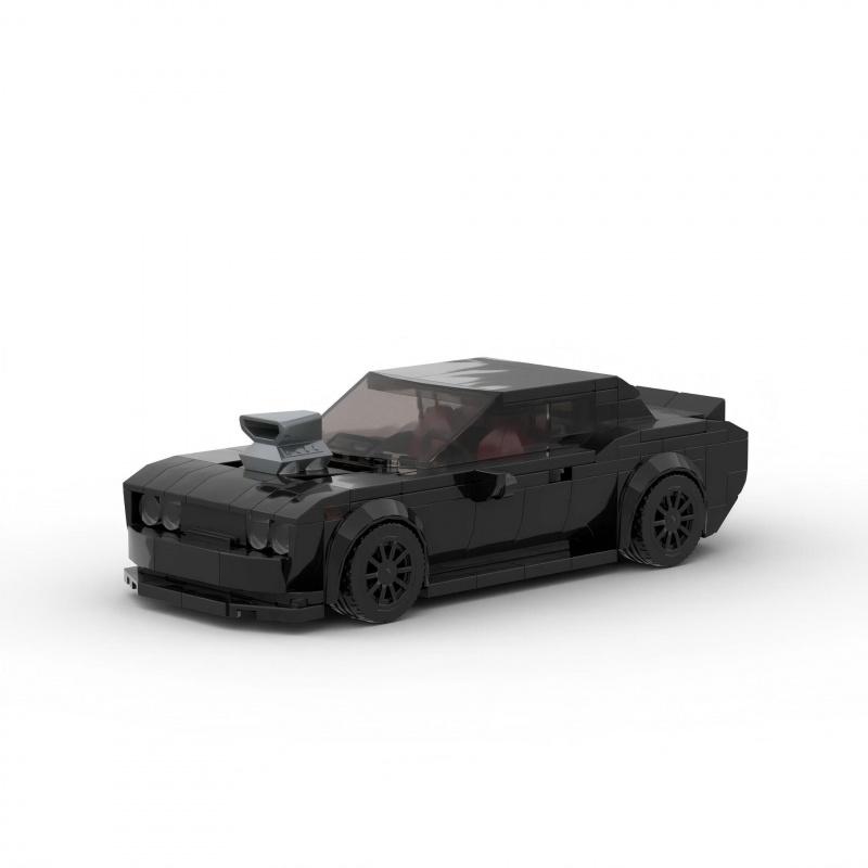 MOC 8 Grid Classic Muscle Car Building Bricks Set Speed Series Vehicle Model
