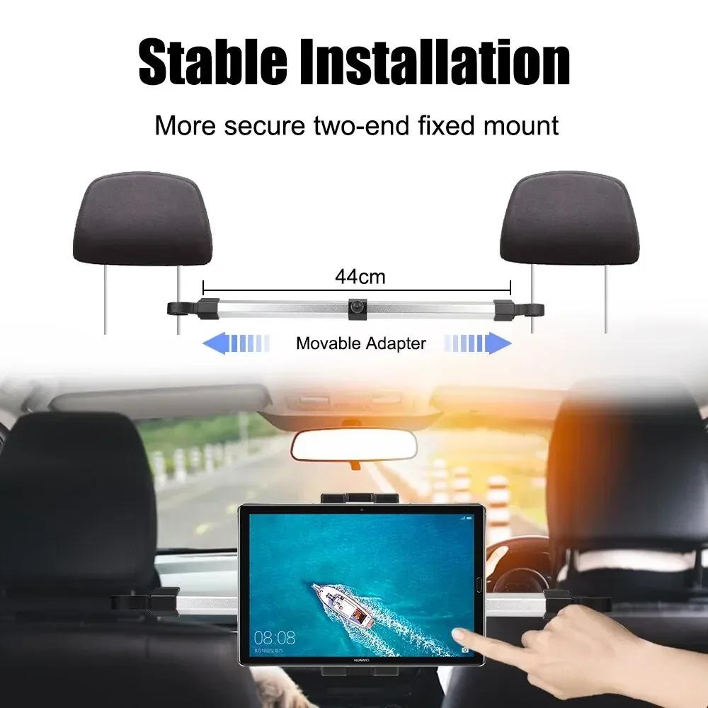 Moverable Tablet Car Mount Stand Clamp 13'' Car Rear Pillow Phone Holder for iPad Pro 12.9 Seat Rear Headrest Mounting Bracket