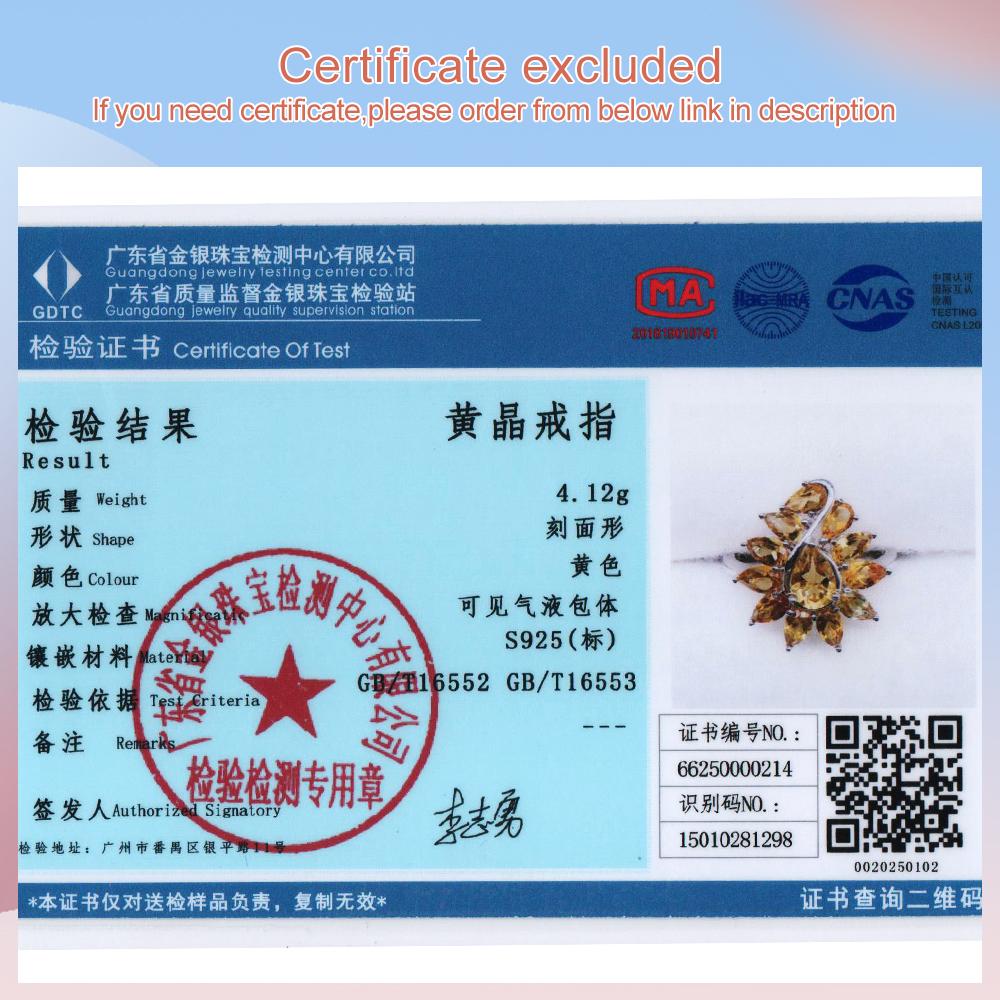 Argint sterling 925 Design superb Citrin natural Piatră prețioasă Inel Bijuterii fine Aniversare & Banchet Cadou pentru femei