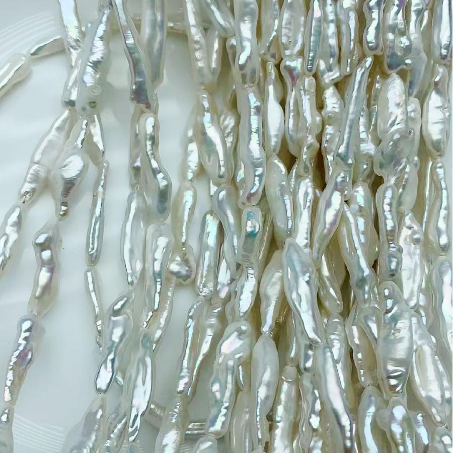 Cost-Effective Baroque Long Pearl Necklace with Natural Freshwater Biwa Pearls