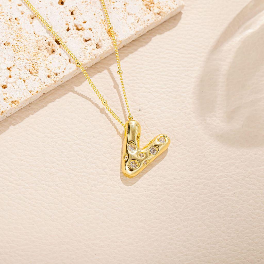 Women's Full Diamond Alphabet Pendant Necklace - DIY Clavicle Choker