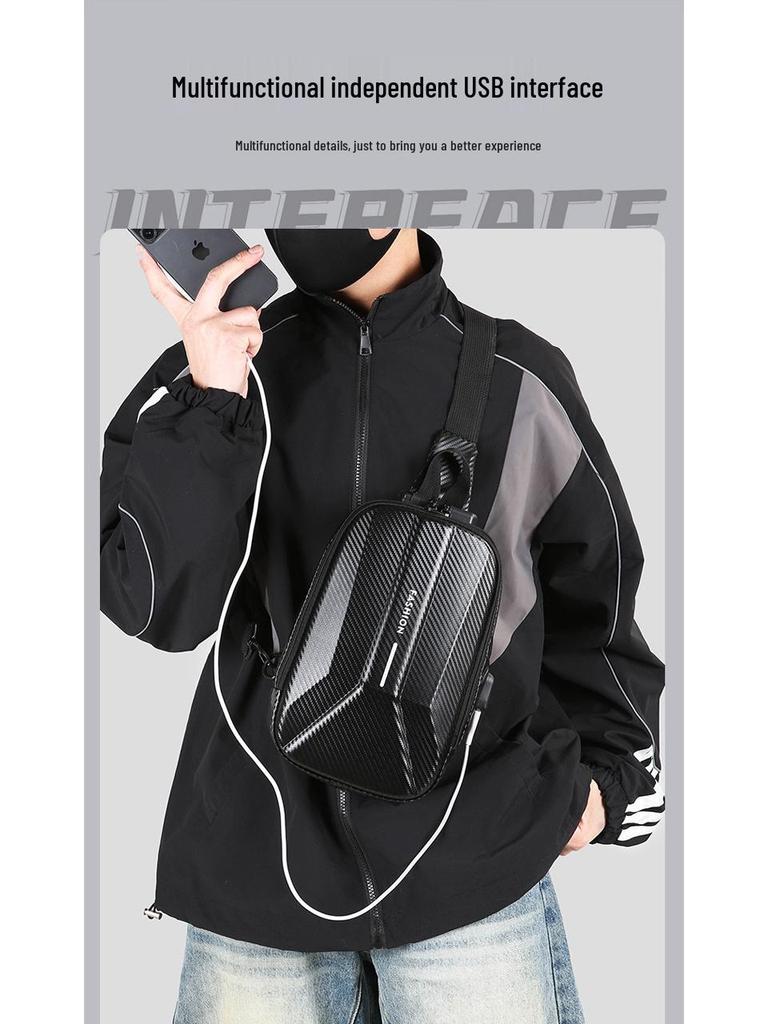 Men's Waterproof Nylon Crossbody Bag with Combination Lock for Outdoor Use
