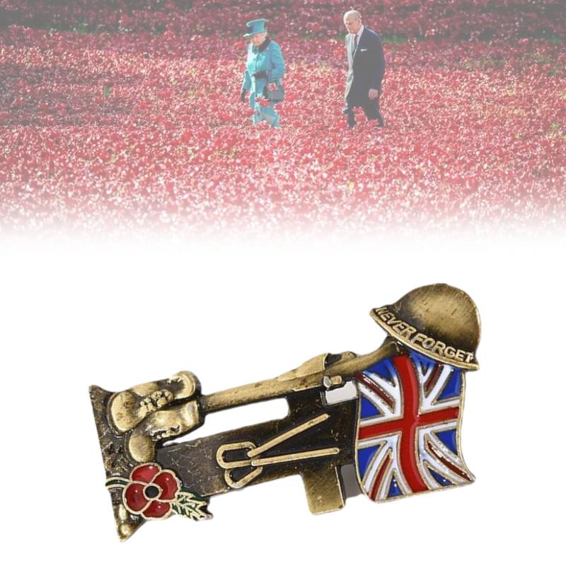 Elegant Vintage Poppy Flower Brooch Stunning Fashion Pin For Men And Women