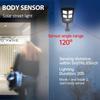Modern Solar Powered Motion Sensor Street Light Outdoor IP65 Waterproof Floodlight with Remote Control for Garden Yard Garage Parking Lot
