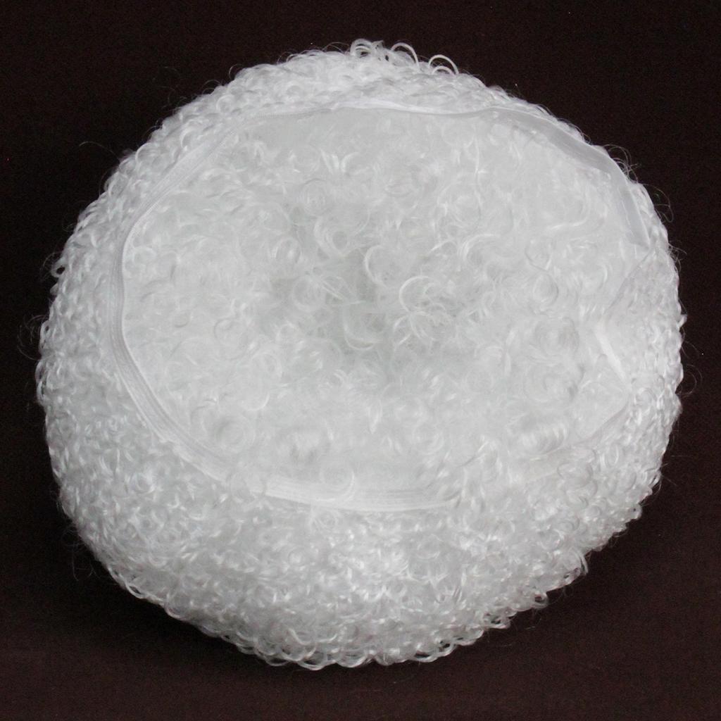 White Fluffy Small Curled Short Hair Synthetic Wig | Grandpa White Hair Clown Figure Cos Special