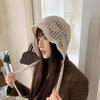 25 New Autumn and Winter Hollow Knitted Hats Women's Big Head Circumference Showing Face Small Literary Net Hole Stacking Hats