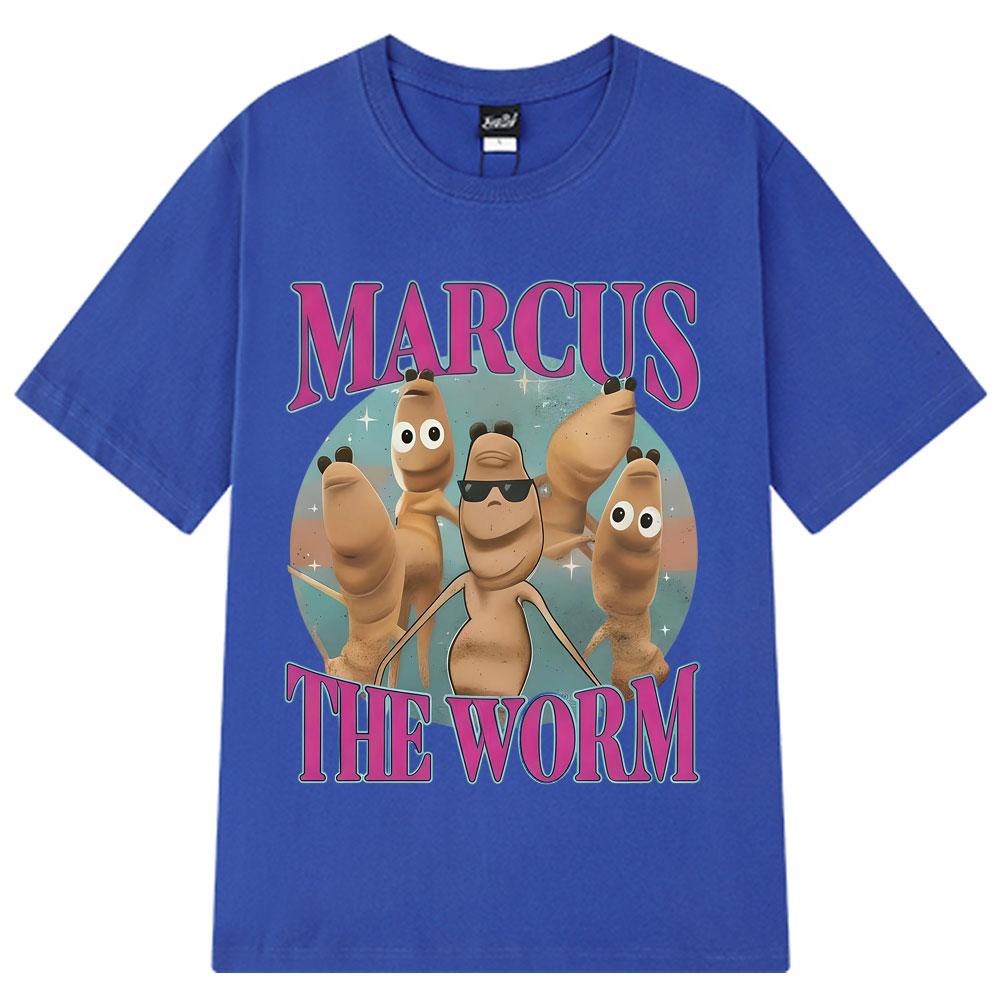 Marcus The Worm Funny Meme Graphic T-Shirt Men Women Harajuku Fashion Vintage T-shirt Short-sleeved Loose Casual Cotton T-shirts