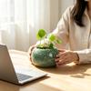 Creative Handmade Geyao Ice Crack Round Succulent Plant Pot Asparagus Fern Orchid Flowerpot Small Size Vase Home Garden Decor