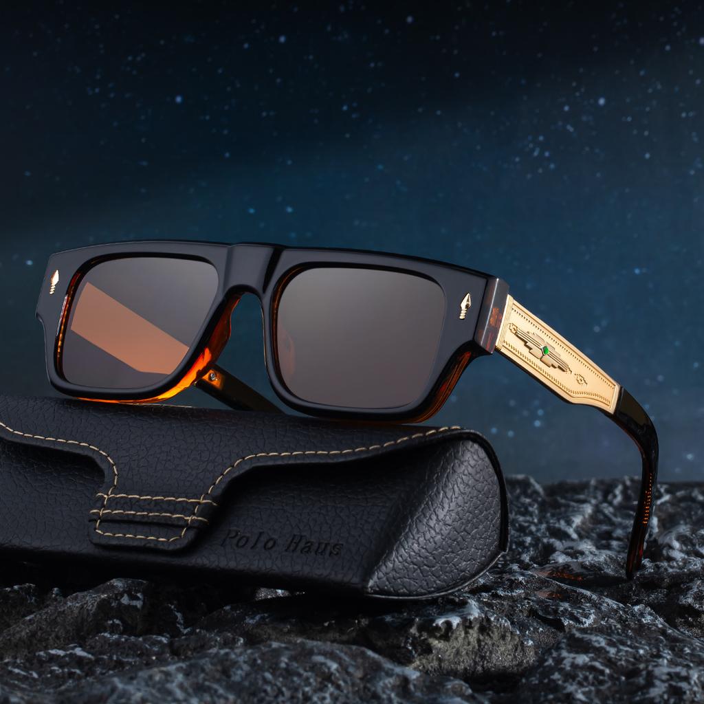 JYL TS Men's Retro Square Polarized - Unique Sun-Protective ZS-98355P