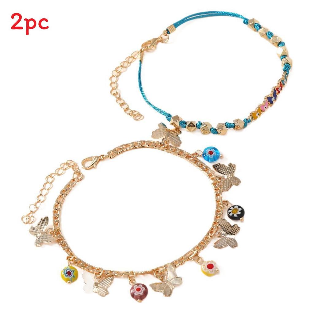 Alloy Fashion Women Foot Chain Accessories Set With Colorful Elements Floral