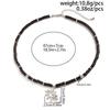 SHIXIN Minimalist White/Brown Wooden Bead Chain Choker Necklace for Men New Trendy Sun Pendant Necklace Male Jewelry Accessories