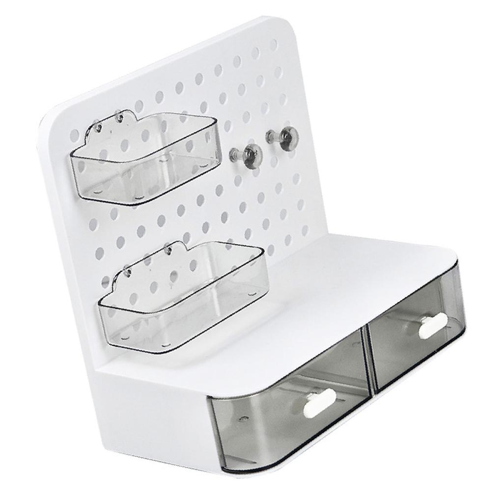 Pegboard Desktop   Simple Multifunctional Plastic Storage Rack with Drawers for Stationery Headbands