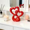 3D Printed Double Heart Ornament Sweet Love Miniature Decoration Hollow Heart Models Party