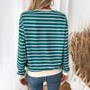 Yiyi Retro Women's Color Block Striped Pullover Hoodie for Spring/Autumn 2025