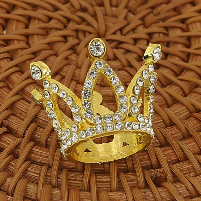 Birthday cake love decoration ornaments flowers decoration mini crown alloy rhinestone children's headdress bouquet