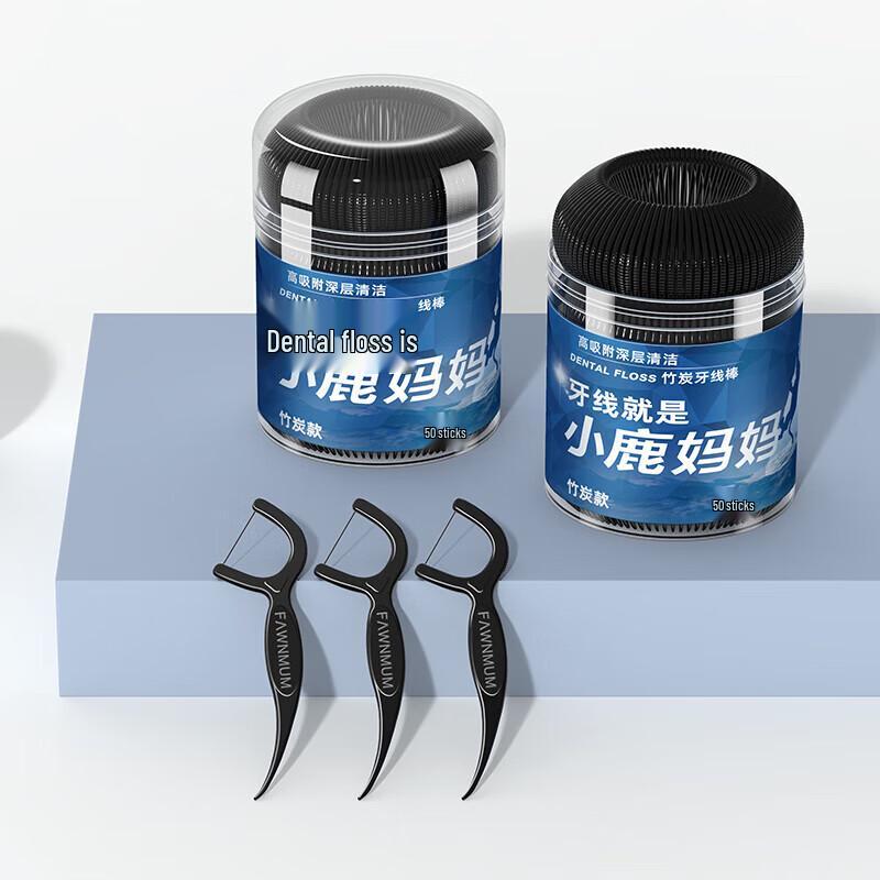 Xiao Lu Ma Ma Bamboo Charcoal Dental Floss Sticks