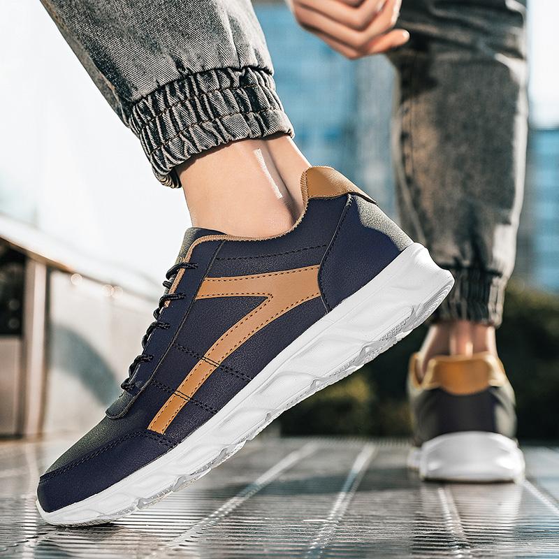 Men'S Casual Shoes Light Leather Men'S Sneakers 2022 Newest Comfortable Black Men'S Flat Casual Shoes Sneakers Men'S Shoes
