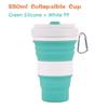 Reise Silikonbecher 550ml Kaffeetassen BPA-frei Faltbares Silika Wanderbecher Tragbar Teleskopisch Trinkbar Zusammenklappbar Auslaufsicher