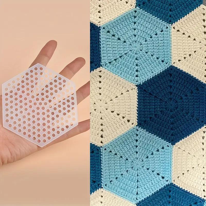 50pcs Handmade Hexagon Weaving Mesh Pattern Accessory Kit, Plastic Weaving Template Board for DIY Crochet Customized Bag/Wallet