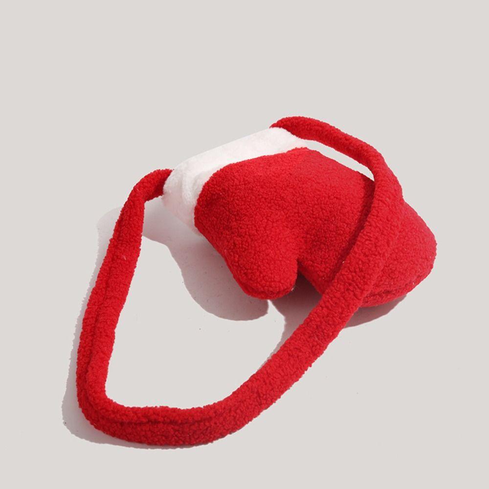 Neujahr Rot Plüschtasche Unregelmäßiger Handschuh Umhängetasche Mode Weihnachten Schultertasche Neujahr