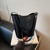 Solid Color Simple Bag Women's New High-end Texture Niche Commuter Bag Bucket Bag Messenger Bag