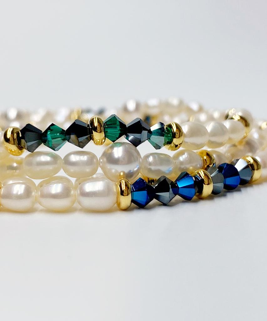 Kudos Freshwater Pearl + Crystal Bead Necklace
