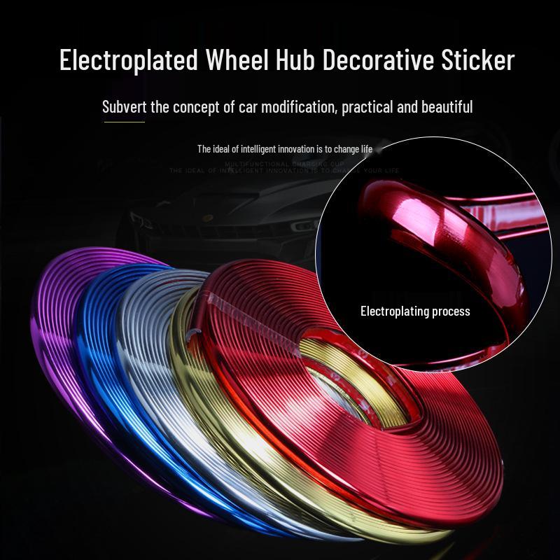 Electroplated Wheel Hub Protective & Decorative Anti-Collision Stickers