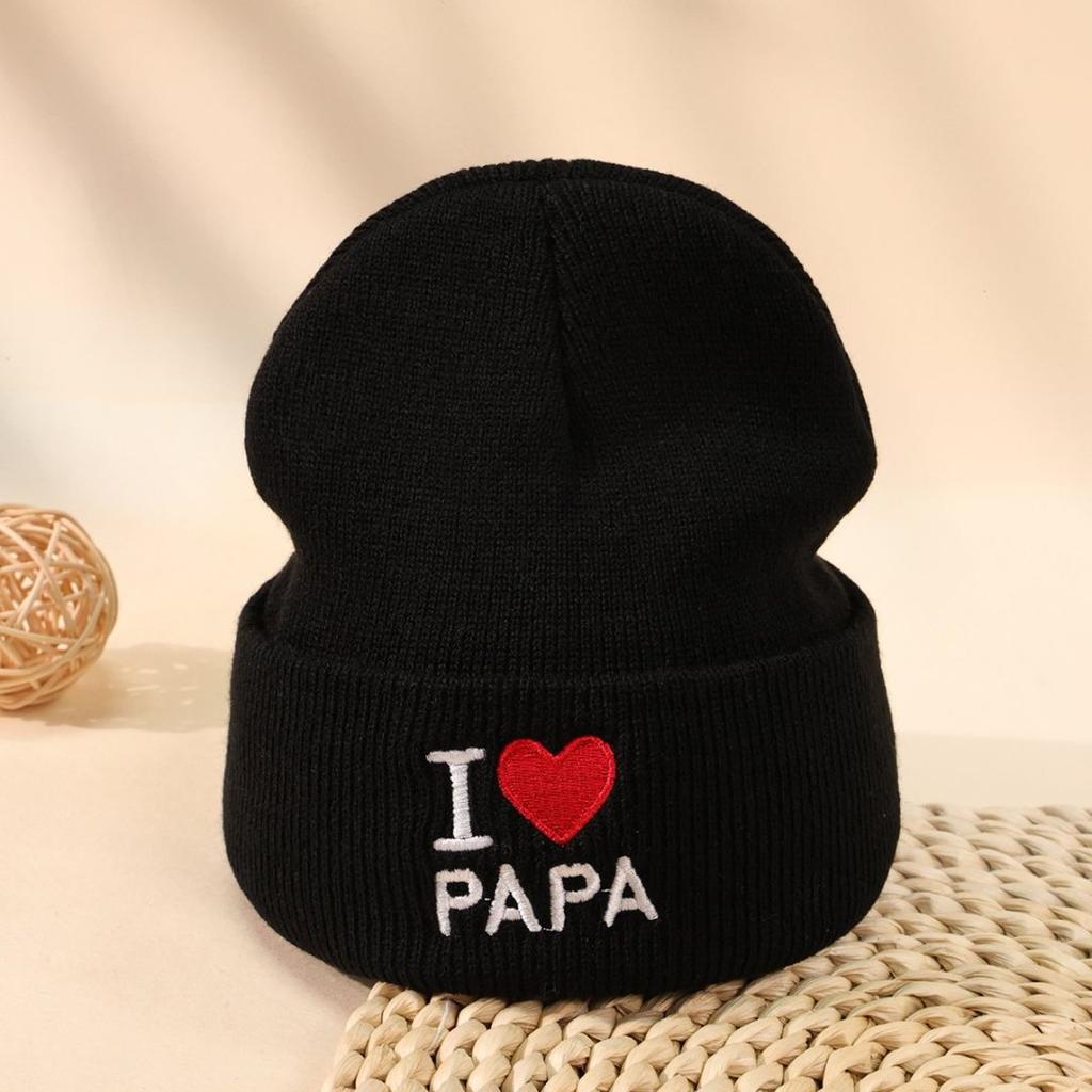 Children'S Hat Autumn And Winter Warm Letter Embroidery Couple Pullover Wool Hat