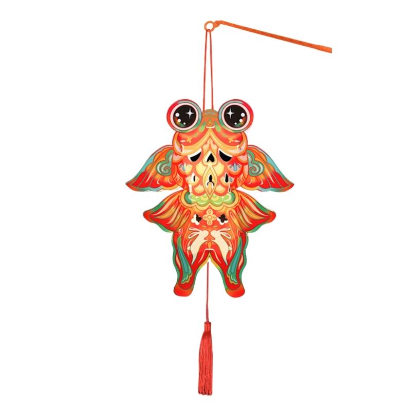 Handmade Florals Paper Lamp Set Traditional Chinese Craft Supplies LED Projection Portable for Chinese Festival