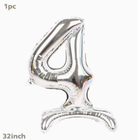 32 Inch Standing Number Balloon Foil Balloon Inflatable Party Decoration Balloon for Birthday Anniversary Event Celebration
