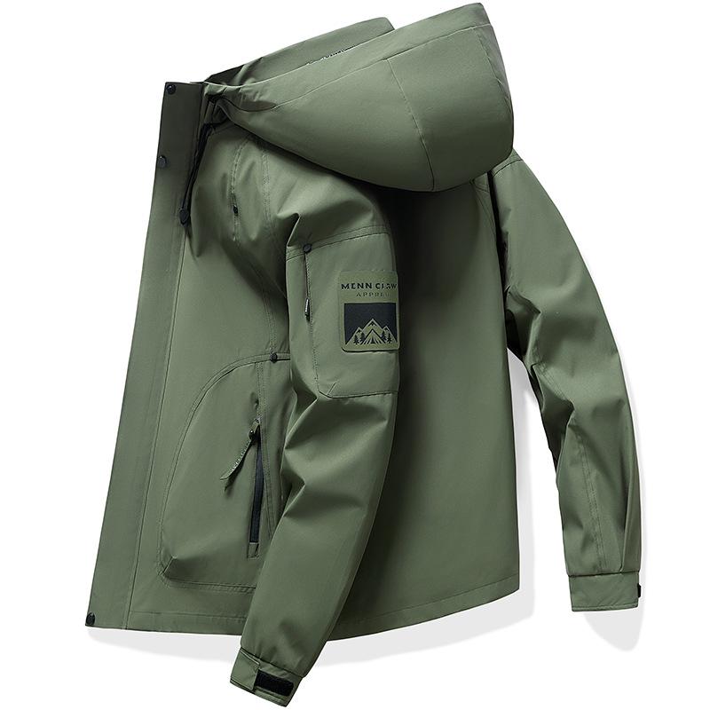 Men's 2025 Autumn Windproof Hooded Jacket: Korean Style Casual Sporty Mountaineering Windbreaker