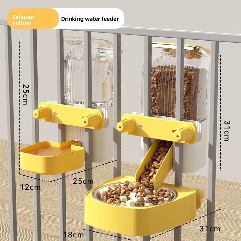 

Подвесная поилка для собак Миска для питья для кошек Автоматическая кормушка Толщина клетки Двойной подвесной чайник Зоотовары