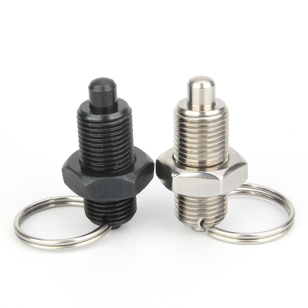 Factory Outlet M8/10/12/16/20mm Stainless Steel/ Carbon Steel Retractable Index Plungers Pull Ring Locating Pins With Lock Nuts