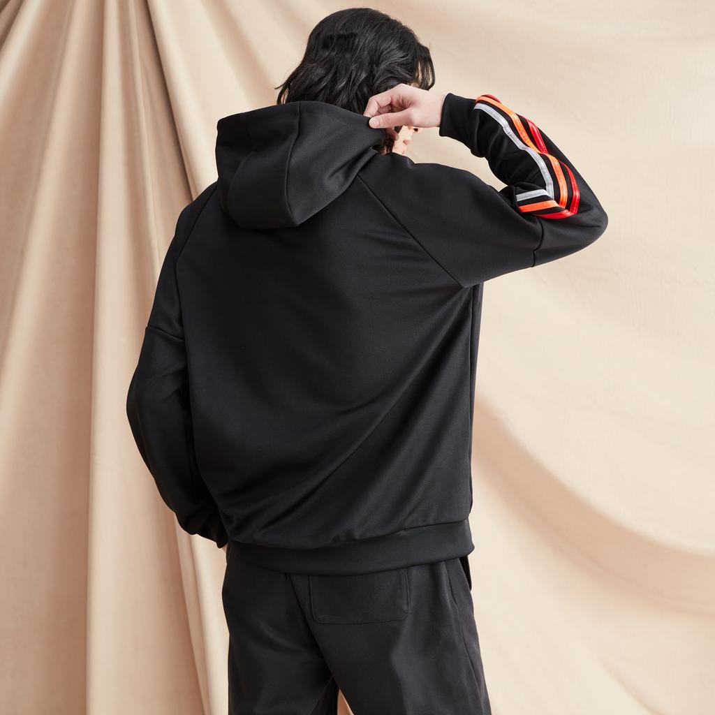 Adidas Originals Trefoil Print Logo Hoodie Men Tops Black H65536