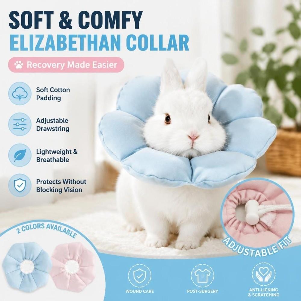 Breathable Soft Stop Licking Collar Adjustable Rabbit Protective Collar Chinchilla