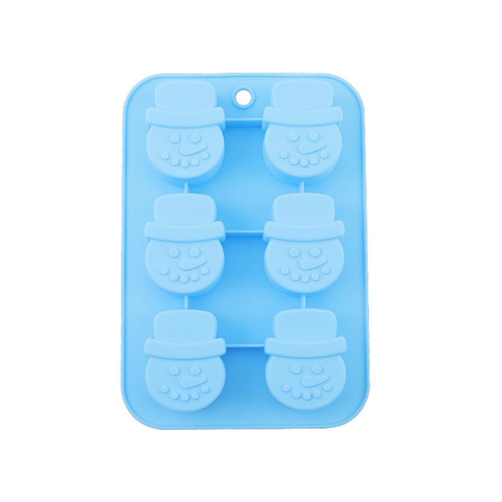 Silicone Snowman Mold 6 Cavity Cake Mold Flexible Non-Stick Snowman Shape Baking Mold for Chocolate Candy Ice Cube Mold
