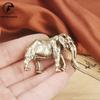 Vintager Brass Mammoth Figurines Animal Miniatures Crafts Desktop Ornaments Desk Living Room Home Decoration Accessories