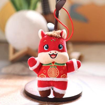 Portachiavi Mascotte Anno del Cavallo Delicato Carino Cartone Animato Abito Tang Mini Cavallo Zodiacale Bambola di Peluche Ciondolo Decorazione Borsa Regalo