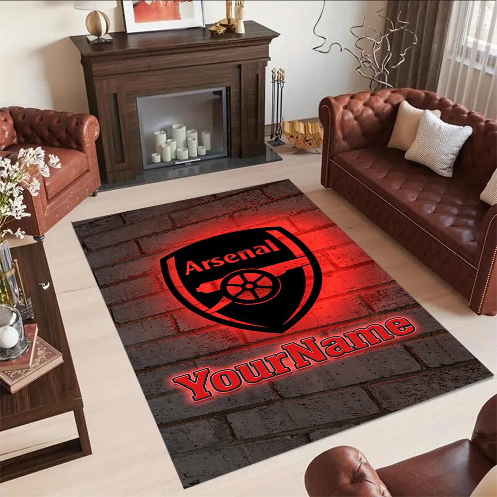 Arsenal Customize Text Area Rug Suitable for Playrooms Outdoor Game Room Hallway Anti-slip Rug Decorate Offices Gift for Festivals