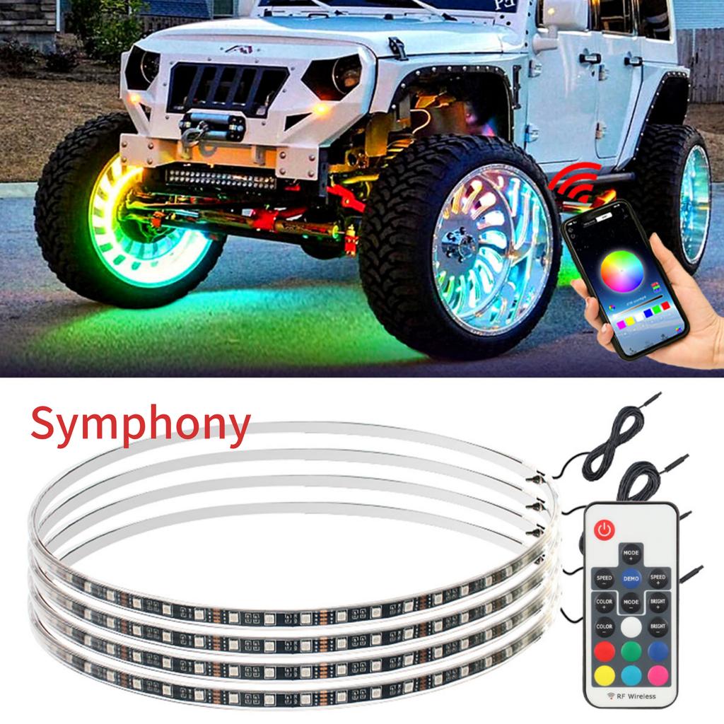 Symphony 15.5 inch Hub Lights rgb Atmosphere light External accessories ambient light Wheel Ring Neon Strip Light For ATV MTV