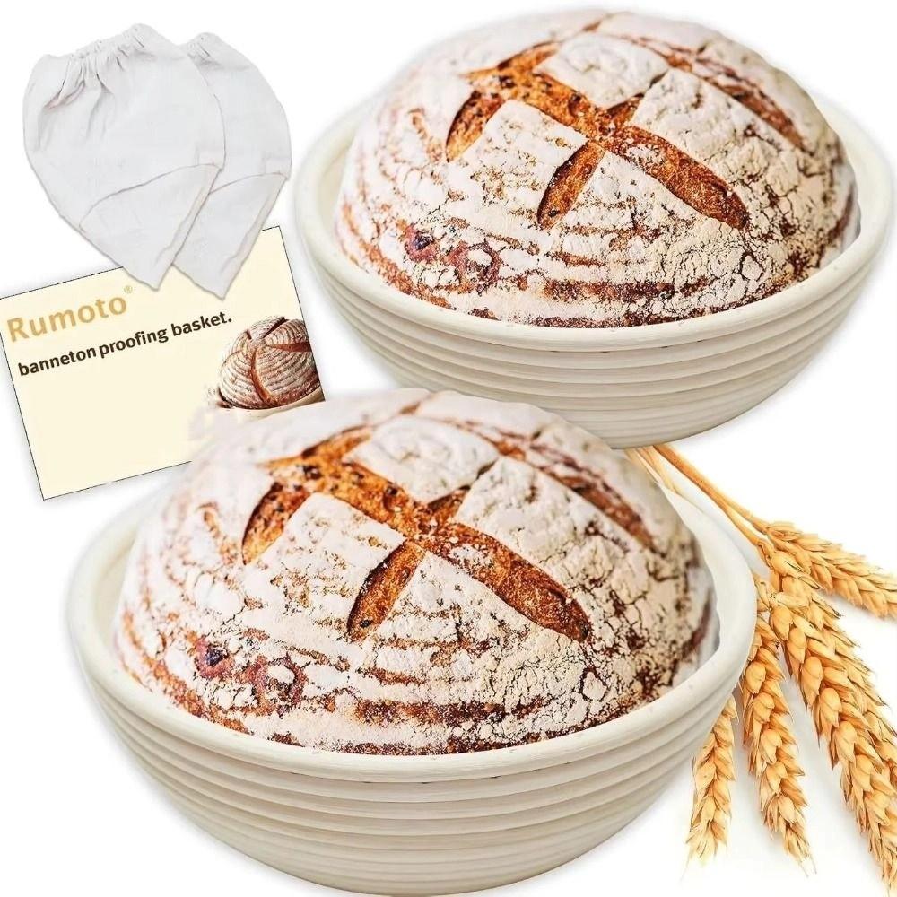 with Liner Woven Fermentation Basket Round Dough Fermentation Basket Bread Proofing Basket  Shaping