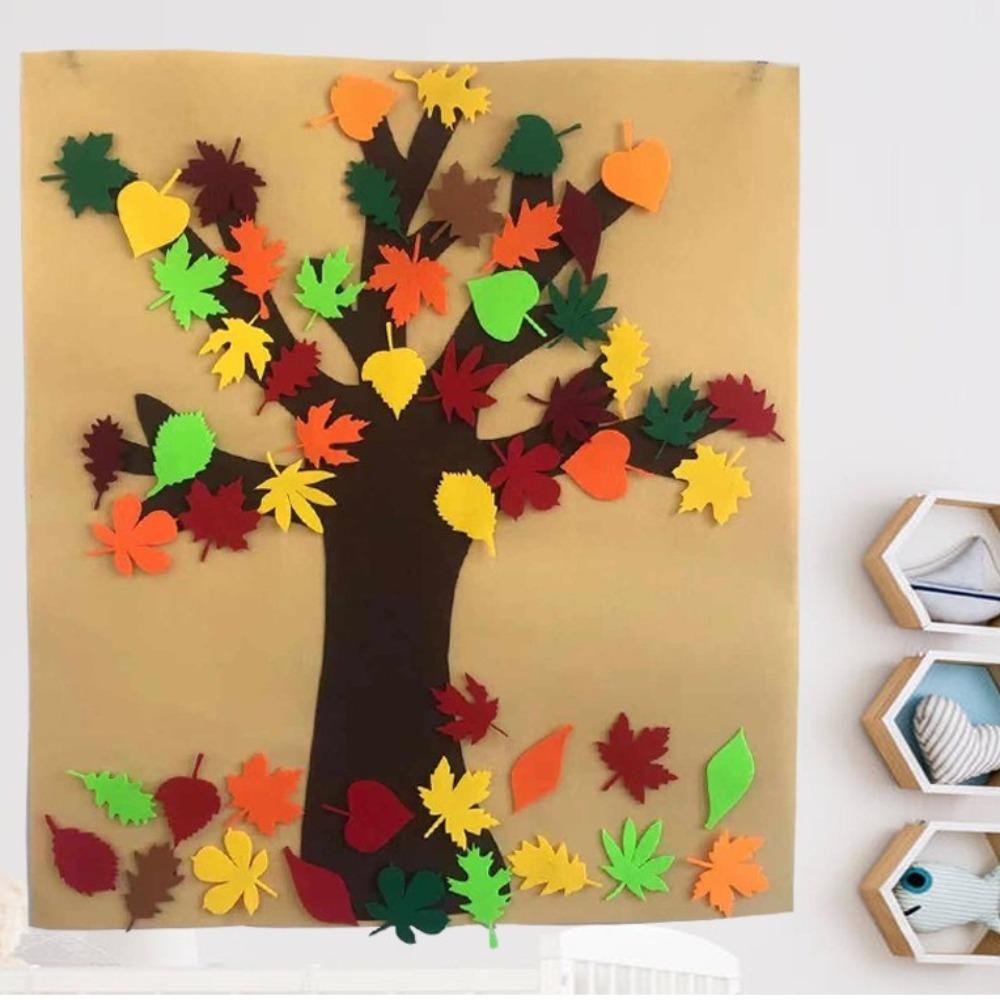 Thicken Felt Fall Tree Craft Kit Thanksgiving Education Toy New Montessori Busy Board  for Kids