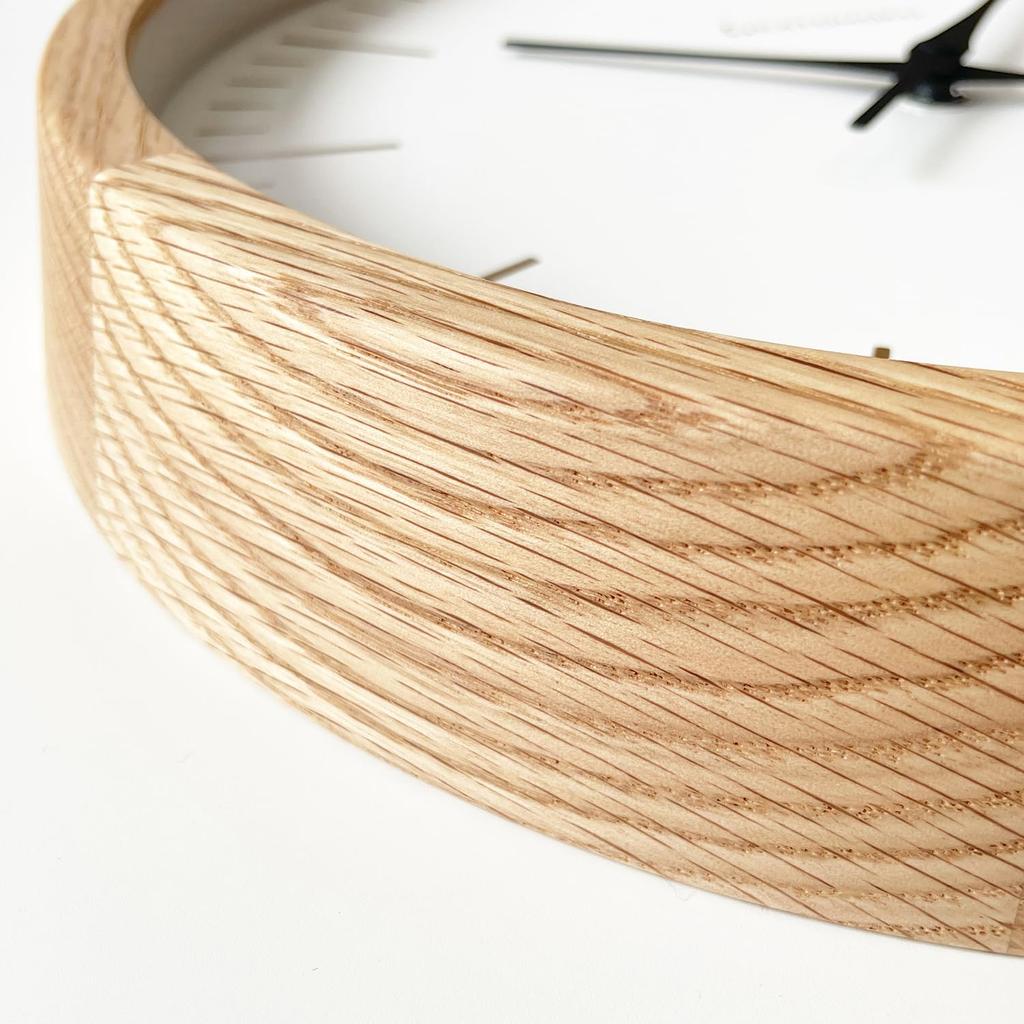 KATOMOKU Muku Clock 18 Oak Wall Clock with Continuous Second Hand km-129OA 306mm (quartz Clock)