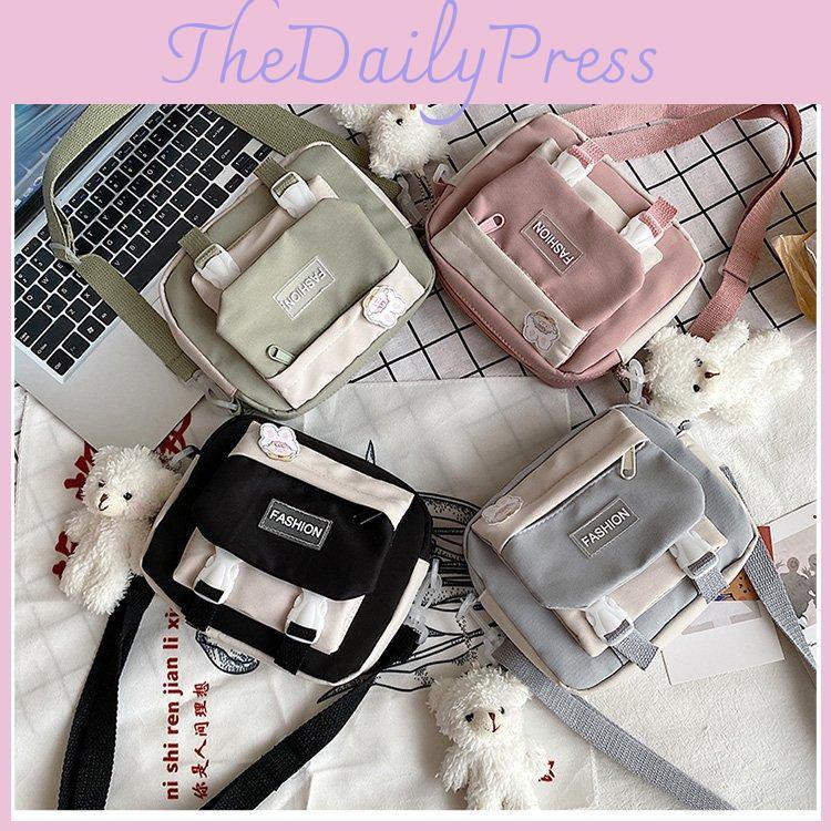 Fresh Sweet Nylon Canvas Bag For Girls 2024 Medium Crossbody Fashionable Design