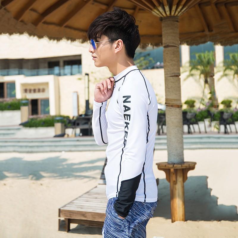 Mens Long Sleeve Zip Wetsuit UPF50 Sun Protection Rash Guard Surfing Snorkeling Diving