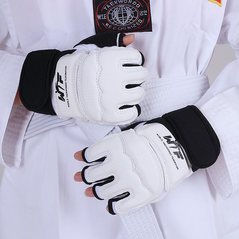 Adult & Child Taekwondo Half-Finger Protective Gloves & Foot Guards Set for Training & Competition