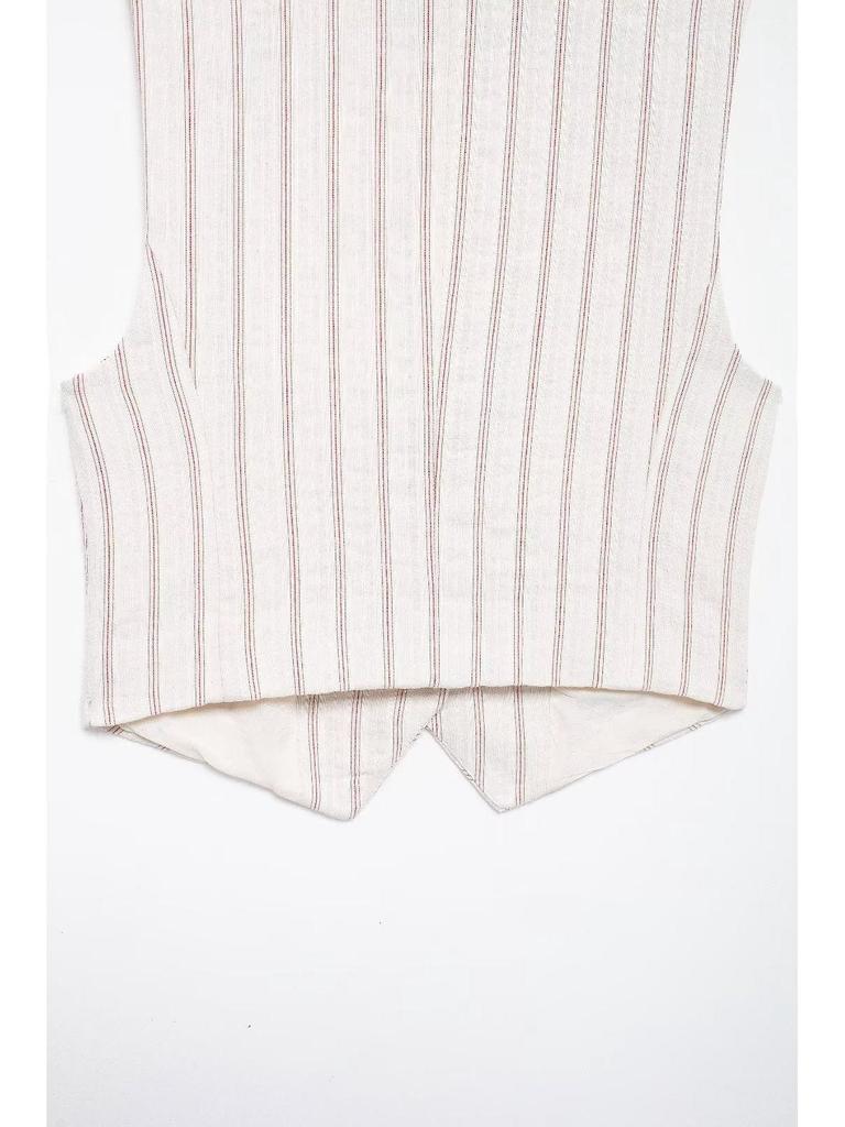 Autumn 2024 Women's European & American Style Striped Vest and Shorts Set