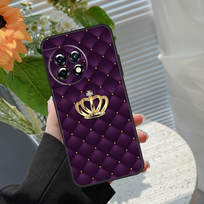 Quilted Texture Sofa Pattern Crown Case For OnePlus 10 Pro 15 13 12 11 13T 15R 13R 10R 10T 8T Nord CE 5 4 2 3 Lite N20 N30 Cover