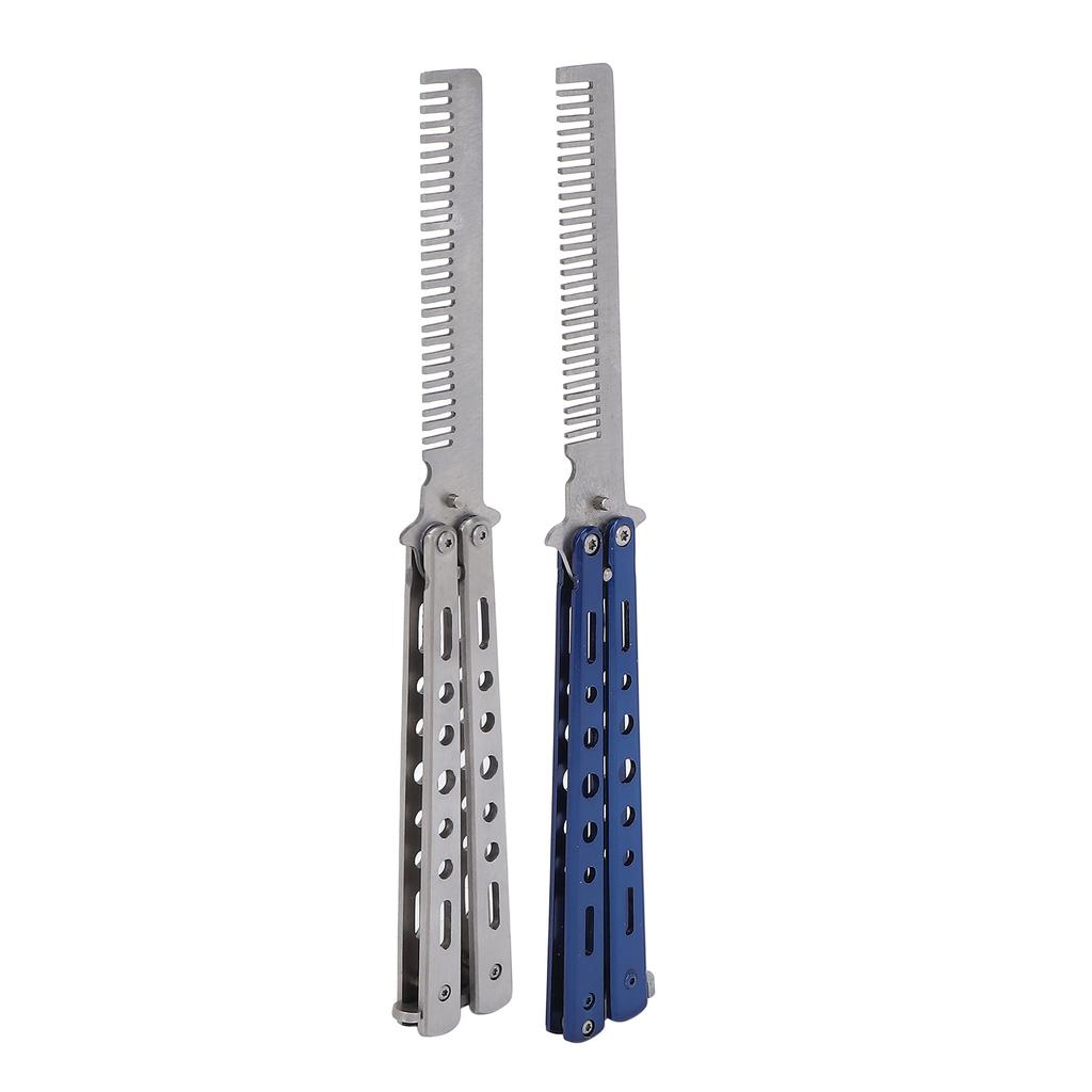 Portable Folding Comb Stainless Steel Pocket Comb Exquisite Knife Comb for Hair Salon